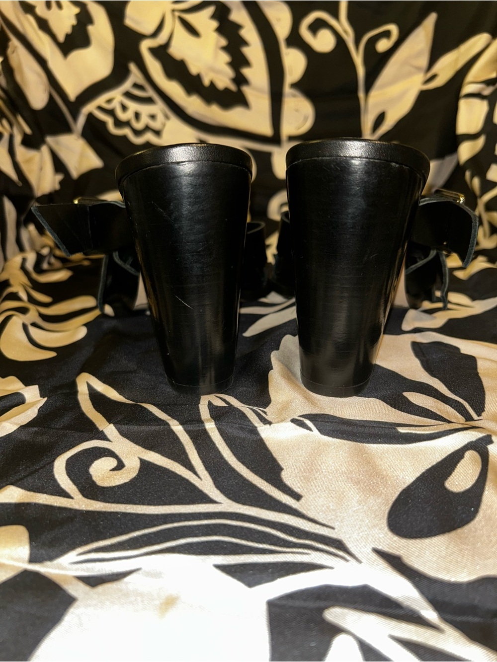Heeled Leather Sandals - Belts and Buckles - Picture 6 of 13